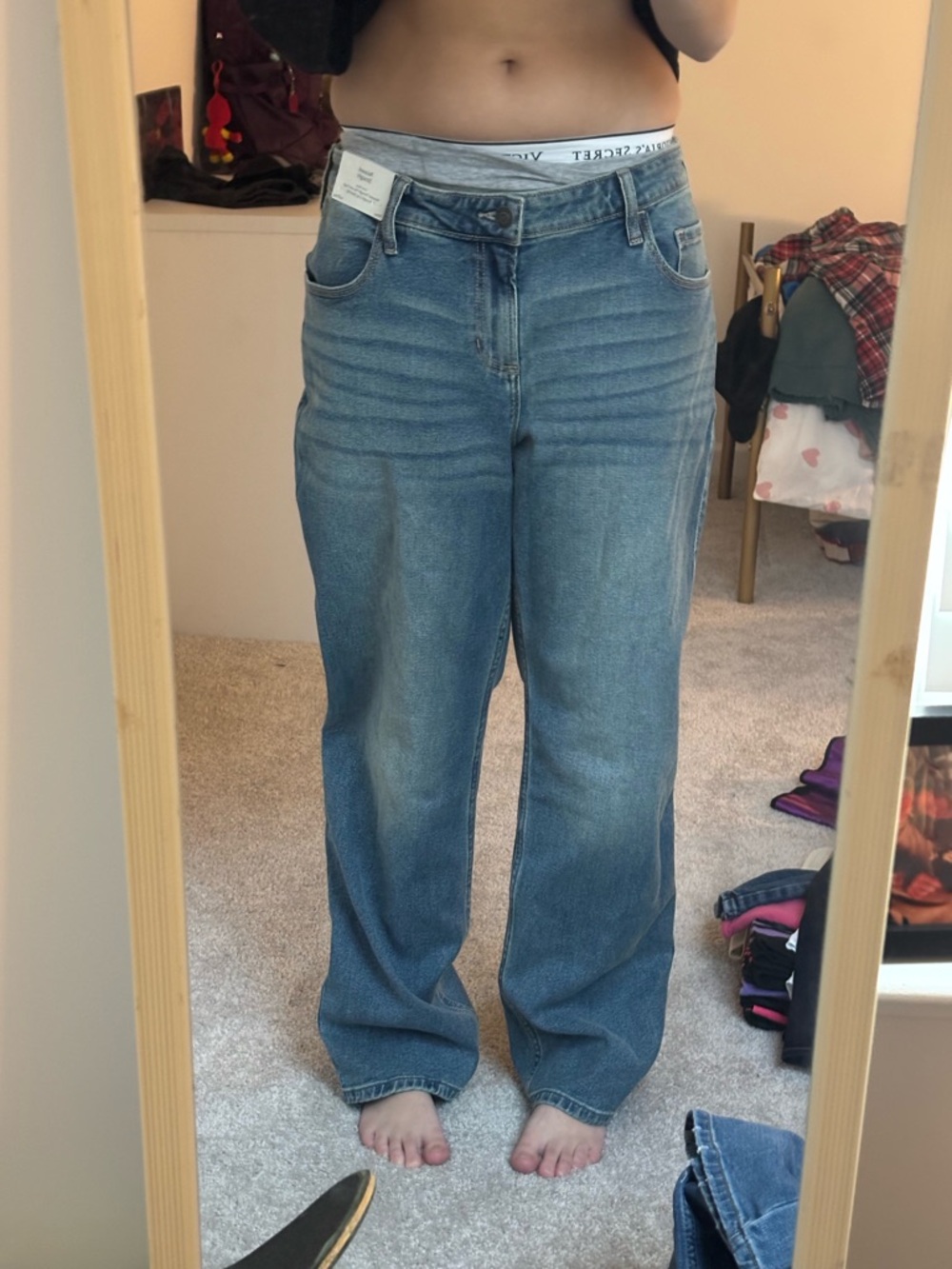 Hollister Women's Boyfriend Jeans - Medium Blue Wash